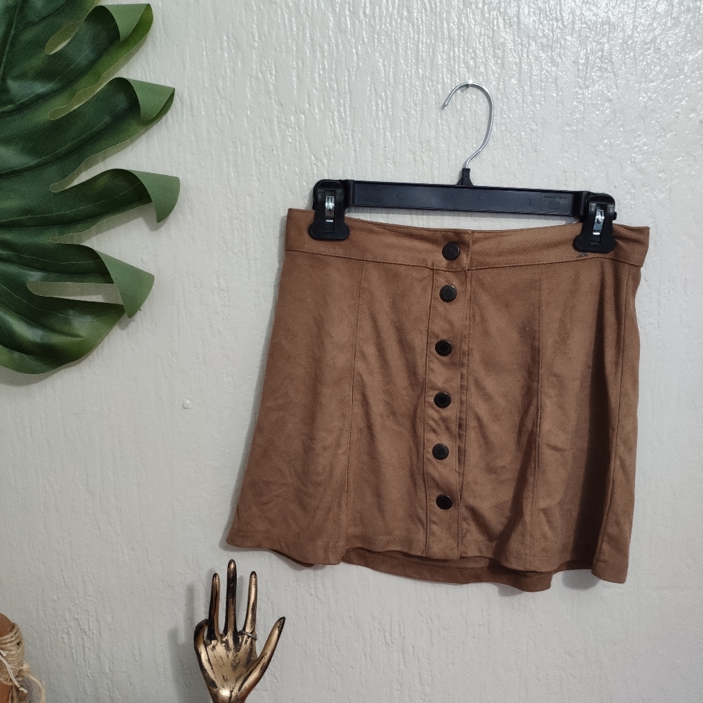 Faux suede skirt